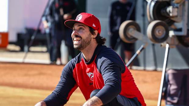 Austin Hedges at Cleveland Guardians 2024 spring training.